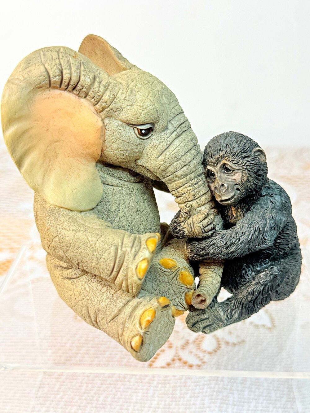Elephant Figurine "Don't Leave Me" Henry & Gorilla #0575 Made in China ©2001